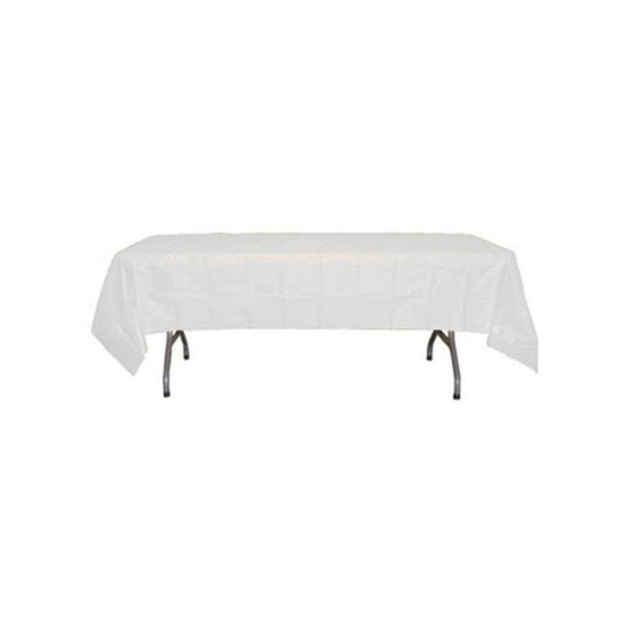 Party Source *12 Count* White Rectangular Plastic Tablecloths 54" x 108"