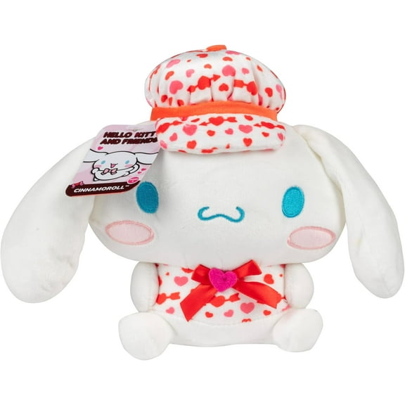 Cinnamoroll 8-Inch Valentine's Day Heart Plush - Officially Licensed Hello Kitty & Friends - Limited Edition Collectible Stuffed Animal Toy - Gift for Girls, Boys, Kids & Sanrio Fans
