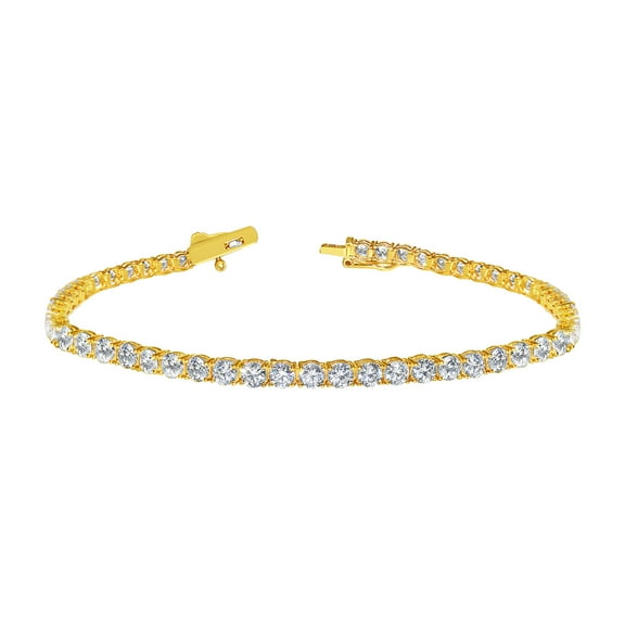 Dimaya Fine Jewelry 14K Yellow Gold 2.8-mm Round-cut Cubic Zirconia Tennis Bracelet