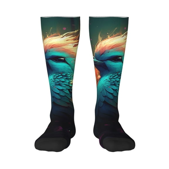 Logiee Colorful Flower Bird Print Gift Stocking Stuffers,Adult Stockings,Novelty Socks,Funny Socks Birthday Running Walking Sleeping