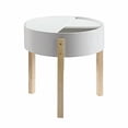 thumbnail image 5 of Mesa Auxiliar Redonda de Madera Acme Bodfish con Almacenamiento Oculto, 5 of 5