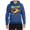thumbnail image 2 of Wild Bobby, Ford Yellow Mustang Horsepower Cars and Trucks Unisex Graphic Hoodie Sweatshirt, Vintage Heather Blue, XX-Large, 2 of 6