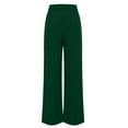 thumbnail image 6 of JGGSPWM High-Waist Wide Leg Slack Pants for Women Elegant Office Straight Fit Trousers with Front Seam Detail Green L, 6 of 7