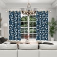 thumbnail image 3 of LFEEY Blue Floral Blackout Curtains 72 inches Long for Bedroom Living Room, 2 panels, 3 of 6
