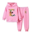 thumbnail image 1 of 2025 Girls' Clothing Sets 2 Piece Trendy Long Sleeve Hooded Sweatshirt Set Cute Spring Pullover Two-Piece Set Pink, 1 of 9