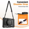 thumbnail image 3 of for Samsung Galaxy Tab S8 Plus/S7 FE/S7+ Plus Case 12.4 inch, 360 Rotating Shockproof Cover with Stand, Handle, Shoulder Strap, Black, 3 of 5