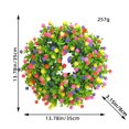 thumbnail image 5 of Spring Wreaths for Front Door Artificial Flower Wreath with Plastic Green Eucalyptus Leaves for Farmhouse Home Outdoor Decor, 5 of 5