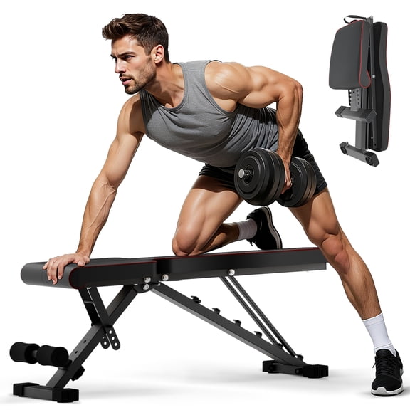 BAOKALER Weight Bench, Incline Bench Press for Full Body, 72 Training Angles Adjustable, 990 LBS Capacity & Foldable Design for Home Gym