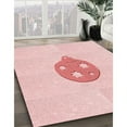 thumbnail image 3 of Ahgly Company Machine Washable Indoor Rectangle Transitional Pastel Red Pink Area Rugs, 3' x 5', 3 of 7