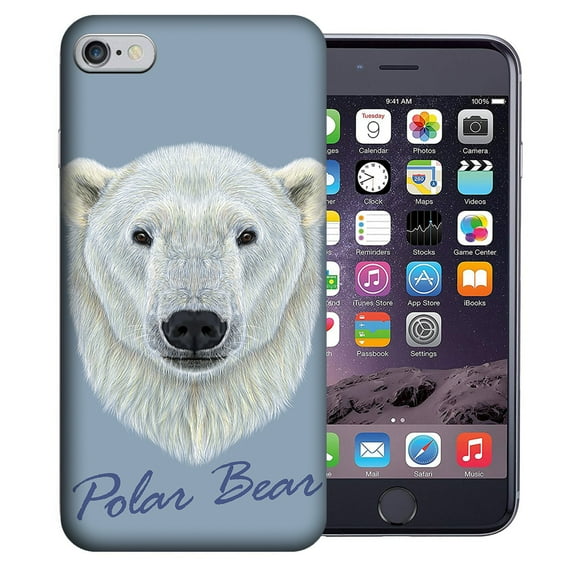 MUNDAZE Apple iPhone 6 7 8 PLUS Design Case - Polar Bear Realistic Art Design Cover