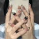 thumbnail image 1 of Pegatinas para uñas con bordado de mariposas y diamantes de imitación, hechas a mano, venta al por mayor, parches para uñas de celebridades populares en Internet, gel gelatinoso, 1 of 4
