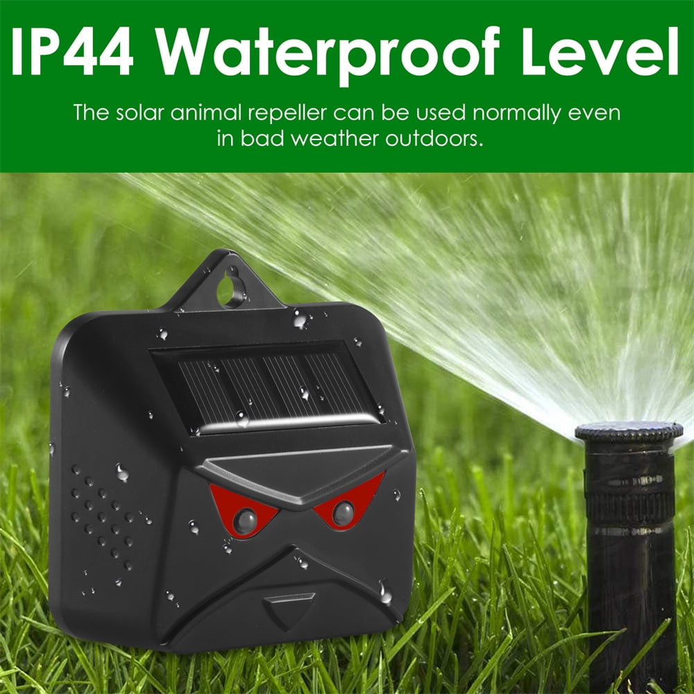 JINYI 4 Pack Solar Animal Repeller Outdoor with Red LED Lights Humane Repulsion Owl, Bird etc