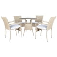 thumbnail image 4 of Safavieh  Outdoor Living Laina 5-Piece Bistro Set Beige/White Cushion, 4 of 9