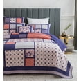 thumbnail image 2 of DaDa Bedding Peachy Pink Floral Blossoms Plum Purple Patchwork Quilted Bedspread Set - Designed in USA (JHW877), 2 of 8