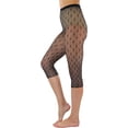 thumbnail image 6 of ToBeInStyle Women's Capri Footless Tights Micro Hearts Fishnet - One Size, 6 of 6