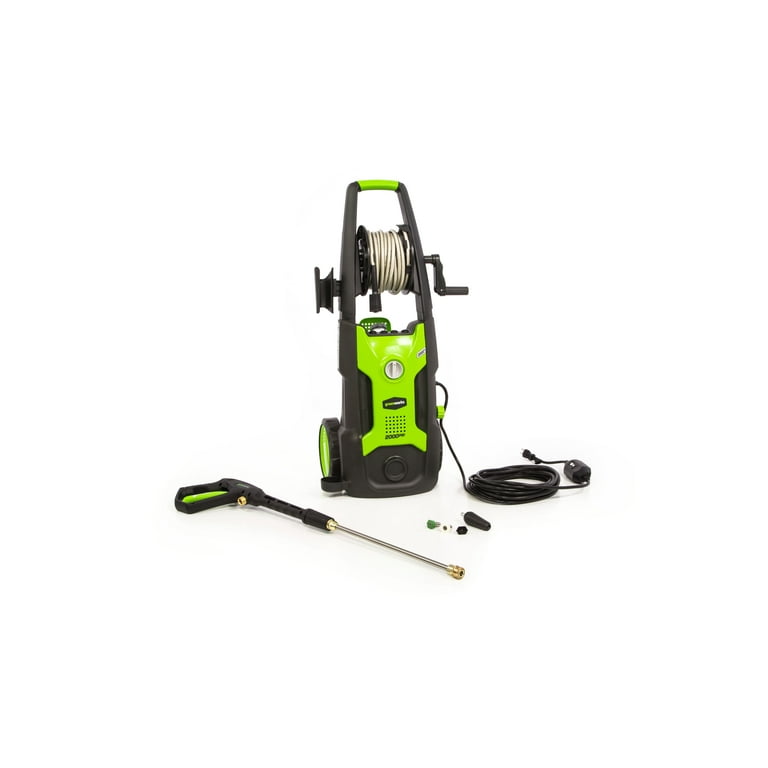 Greenworks 2000 psi 13 amp 1.2 sale gpm pressure washer with hose reel gpw2002