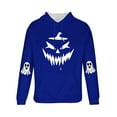 thumbnail image 5 of Yusimy Men's Hooded Sweatshirt Halloween Ghost Print Fleece-Lined Pocket Drawstring Long Sleeve Streetwear Cozy Winter Pullover, 5 of 5