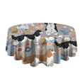 thumbnail image 5 of Cavalier King Charles Spaniel Dog and Flower Round Tablecloth 60"x60",Wrinkle Wipeable Table Cloth for Kitchen Dining Room Picnic Patio Party, 5 of 6