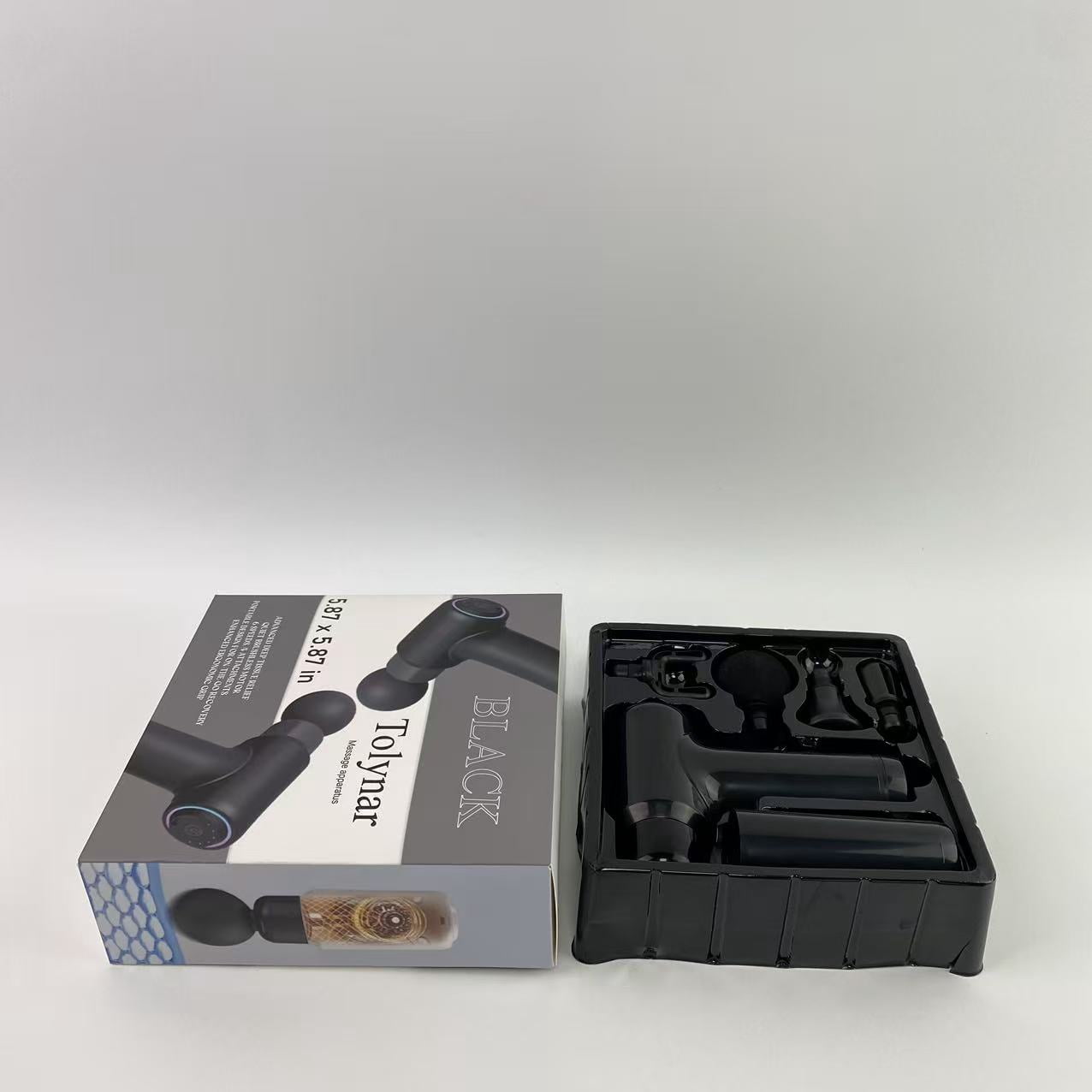 Tolynar Massage apparatus,Deep Tissue Massage Gun, 4 Attachments, Quiet Motor, Ergonomic Grip, 6-Speed Lightweight Percussion Massager