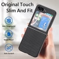 thumbnail image 5 of Allytech Fiber Pattern Phone Case for Samsung Galaxy Z Flip5, Slim Fit Lightweight Shockproof Anti-Fall Anti-Scratch Non-Slip Luxury Folding Case for Samsung Galaxy Z Flip5 - Black, 5 of 5
