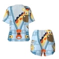 thumbnail image 5 of Picia Giraffe Come Out From Zipper Pajamas Sets for Women Soft Short-Sleeved Pjs with Lounge Shorts Two Piece Sleepwear-Large, 5 of 9