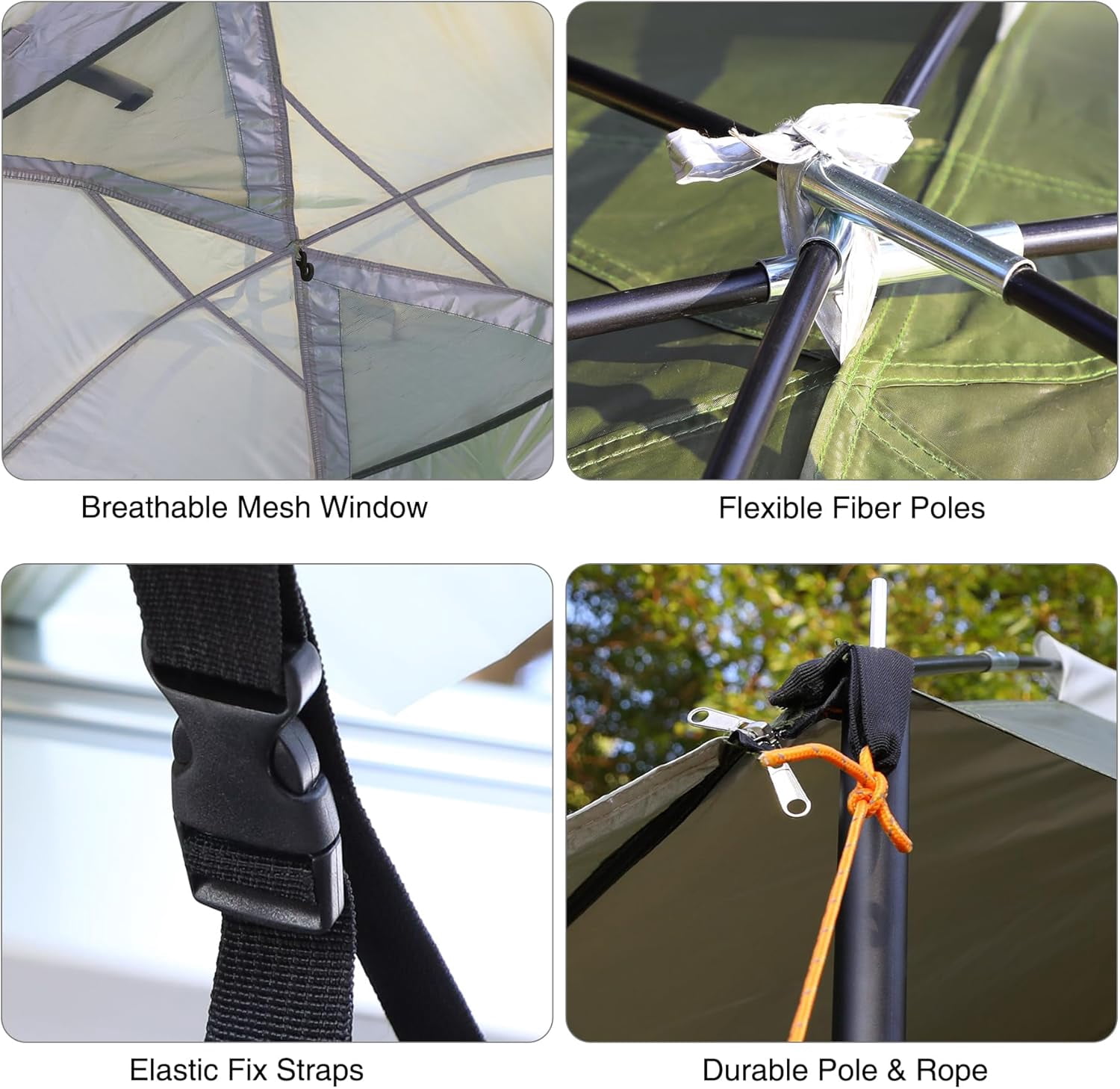 REDCAMP Car Awning for SUV Truck, 9.7'x7.5' Waterproof Rear Sun Shelter, Portable Vehicle Canopy with 2 Poles, Easy Setup for Camping, Tailgating, Beach
