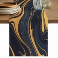 thumbnail image 2 of Abstraction Marble Texture Pattern Table Runner 70 Inches Long,Kitchen Dining Tablerunners Gold Striped Linen Table Runners Dresser Scarves for Home Dinner Wedding Holiday Party Decor, 2 of 9