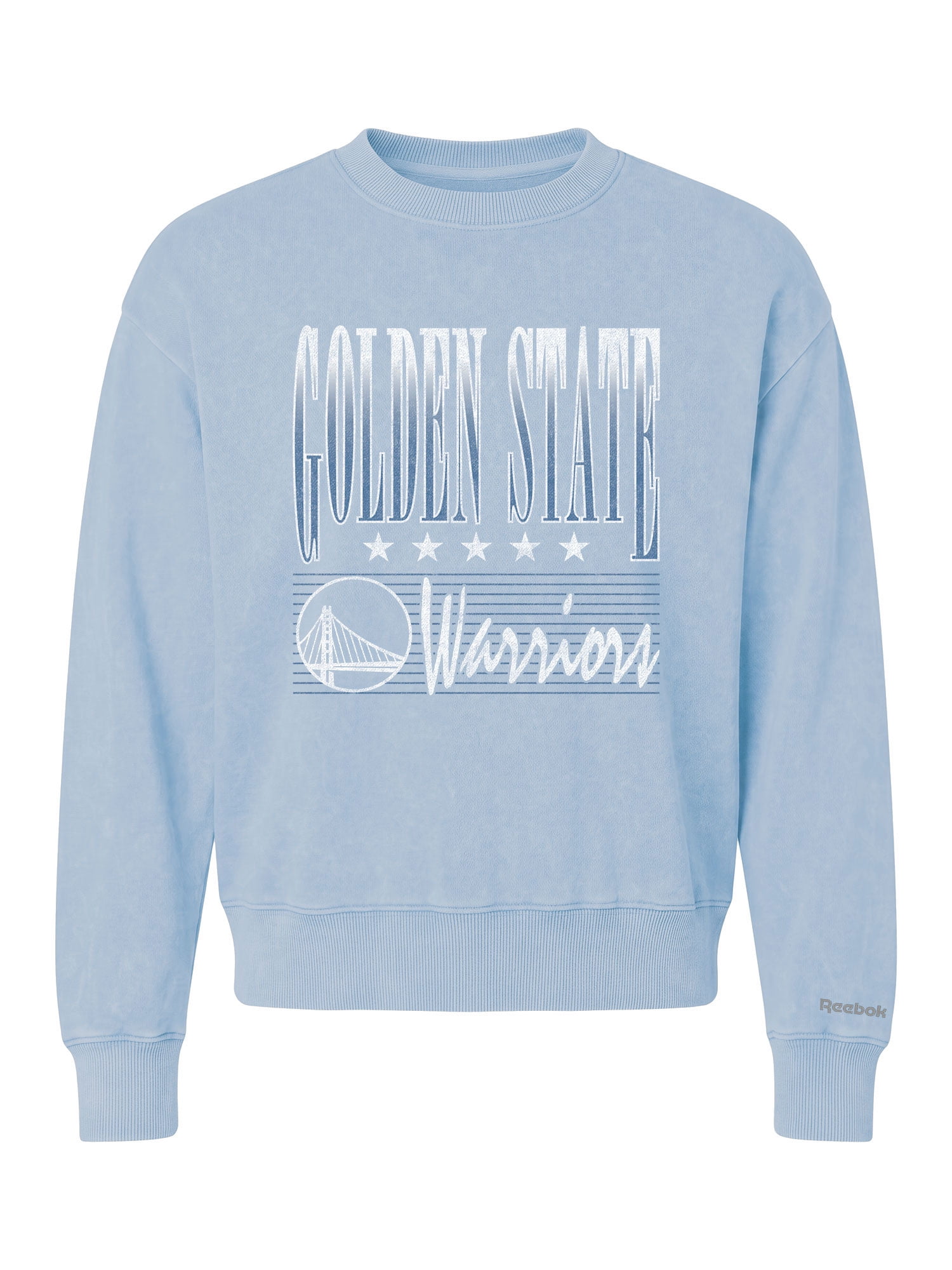 Golden State Warriors Reebok Womens Denim Wash Mock Neck Sweatshirt