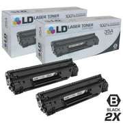 LD Products Compatible Replacement for 35A CB435A Black Toner Cartridge 2-Pack