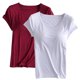thumbnail image 1 of Pijama de manga corta para mujer, 2 piezas, color liso, cuello redondo, manga corta, con copa acolchada, ropa de casa, pijama de manga corta, pijama para mujer, 1 of 2