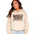 thumbnail image 2 of Touchdown Season Football Hoodie for Women and Teens Glitter Game Day, Sand Hoodie, M, 2 of 8