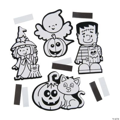Color Your Own Fuzzy Halloween Magnets, Halloween, Craft Kits, 50 Pieces