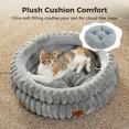 thumbnail image 2 of PAWZ Road 20" Cat Bed Soft Plush Kitten Bed Washable Round Pet Bed for Indoor Cats and Puppy, Gray, 2 of 13