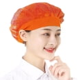 thumbnail image 1 of Visland Chef Hat Unisex Kitchen Hat Hotel Restaurant Cook Cap Good Breathability Hollow Mesh Solid Color Waiter Chef Work Cap Workshop Factory Hat, 1 of 8