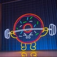 thumbnail image 3 of Glowneon Donut Lift The Weight Neon Sign , Bakery Shop Wall Art Decor, 3 of 4