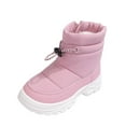 thumbnail image 5 of Girls Boys Winter Snow Boots Adjustable Drawstring Hook and Loop Straps Waterproof Outdoor Booties, 5 of 8