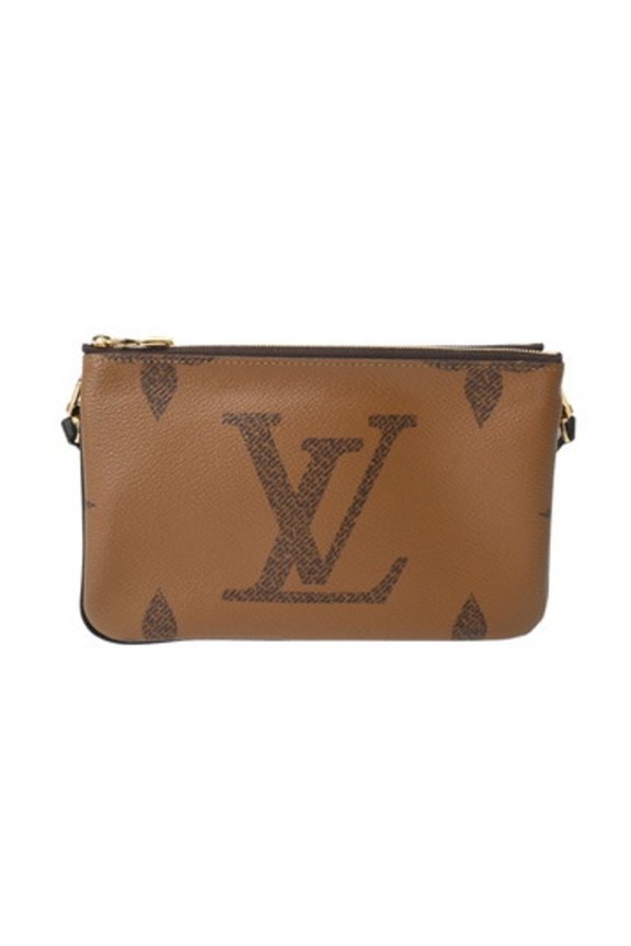 Pre-Owned LOUIS VUITTON Monogram Giant Reverse Double Zip Pochette Brown M69203... (Good)