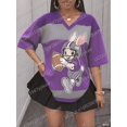 thumbnail image 2 of T-Shirt Décontracté à Manches Courtes Col en V Imprimé Lapin pour Femmes, T-Shirt Graphique d'Été, Maillots de Rugby, Grande Taille, T-Shirt de Sport pour Hommes, 2 of 5