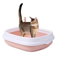 thumbnail image 4 of lionlar Semi Enclosed Cat Litter Box Bedpan with Surrounded Top Cover, Dog Tray Yellow, 4 of 9