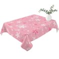 thumbnail image 2 of Pink Snowflake Christmas Table Cloth Waterproof Tablecloths, Winter Xmas Snowflake Tablecloth Dining Table Cover for Kitchen Party Tabletop Outdoor, Rectangle Tablecloth 60x102 Inch, 2 of 9