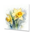 thumbnail image 2 of Designart "Nature s Impression of Daffodils in Yellow and Grey I" Floral Metal Art Print, 2 of 5