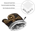 thumbnail image 4 of TEQUAN Oven Mitts and Pot Holders Set of 4, Ancient Golden Ankh Symbol Pattern Heat Resistant Kitchen Glove for Baking Cooking Grilling, 4 of 7