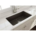 thumbnail image 4 of Sotto Undermount Fireclay 32 in. Single Bowl Kitchen Sink with Protective Bottom Grid and Strainer in Matte Brown, 4 of 6