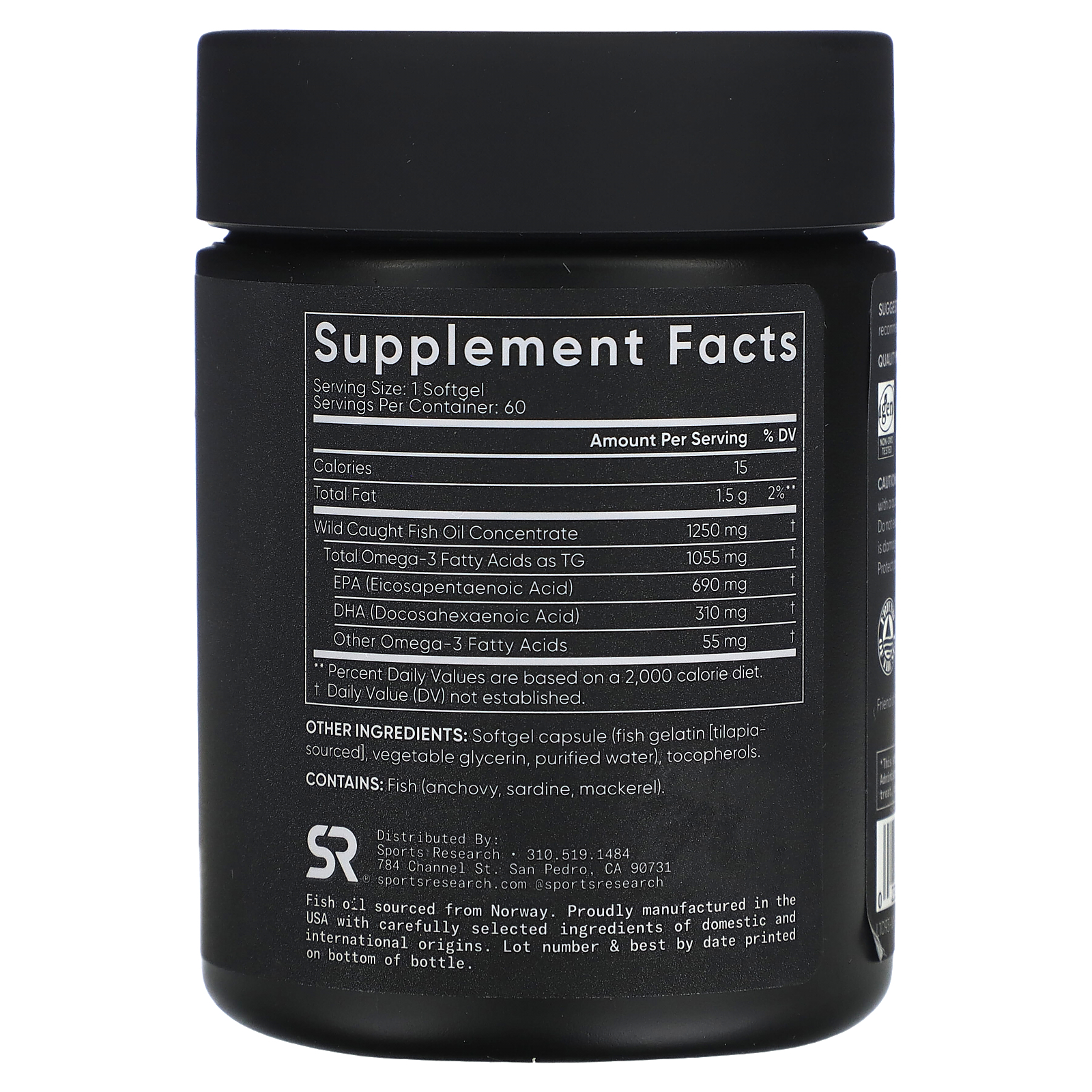 Sports Research Omega-3 Fish Oil, Triple Strength, 60 Softgels