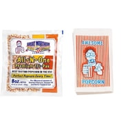 8oz Popcorn Packs and 100 Popcorn Bags – 40 Pre-Measured, All-in-One Kernels, Salt, Oil Packets for Popcorn Machines by Great Northern Popcorn