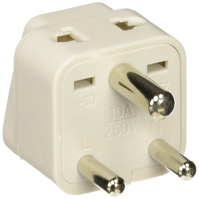 Adaptador de enchufe Ckitze BA-10-3P con conexión a tierra universal tipo D, paquete de 3