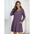 thumbnail image 4 of VEPKUL Plus Size Sweater Dresses for Curvy Women, Long Sleeve Plus Size Dresses Casual Fall Winter Dress V Neck Tunic Dress with Pocket, 4 of 9