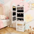 thumbnail image 2 of Costway Kids Jewelry Cabinet Standing Children Jewelry Organizer with Full-Length Mirror White, 2 of 8