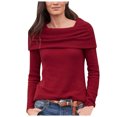 thumbnail image 1 of Tops de moda para mujer, chal ajustado de Color sólido, suéter de Cachemira con cuello A Vintage, blusas y Tops para mujer Fridja  nalpqowj3015, 1 of 8