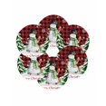 thumbnail image 7 of 13 Inch Round Placemats Set of 6, Christmas Snowman Non Slip Heat Insulation PP Table Mats, Red Black Check Xmas Tree Snowflake Washable Place Mats for Kitchen Dining Party Table Decor, 7 of 7